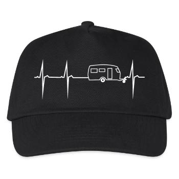 herzschlag camping wohnwagen - Kinder Basecap - Schwarz - Vorne