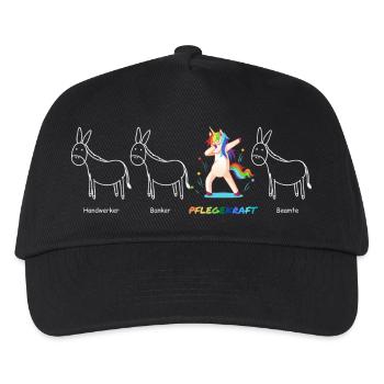PFLEGEKRAFT Einhorn Beruf Besonders Einzigartig - Kinder Basecap - Schwarz - Vorne