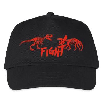 Tyrannosaurus versus Triceratops (rot) - Kinder Basecap - Schwarz - Vorne
