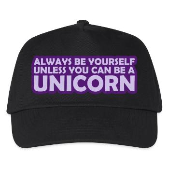 be yourself unicorn quote - Kids’ Baseball Cap - black - Front
