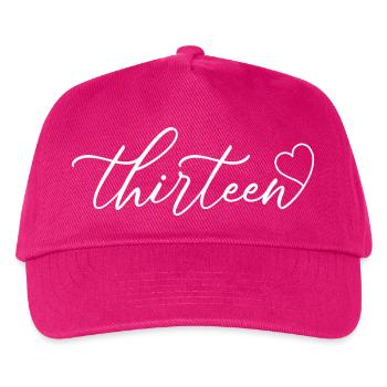 Cute 13th Birthday Gift 13 Years Old - Thirteen - Kids’ Baseball Cap - fuchsia - Front
