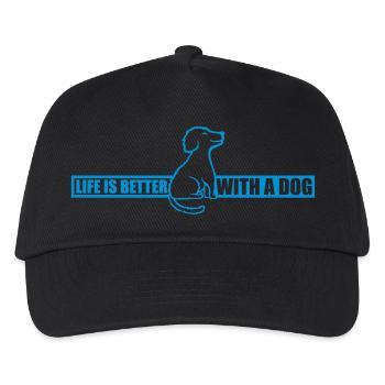 better with a dog - Kids’ Baseball Cap - black - Front