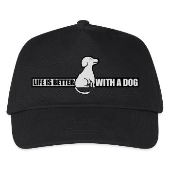 better with a dog - Kids’ Baseball Cap - black - Front