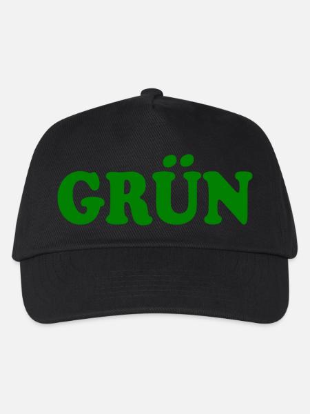 Grün - Kinder Basecap - Schwarz