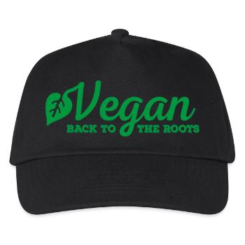 Vegan - Kinder Basecap - Schwarz - Vorne