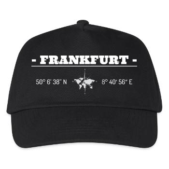 Koordinaten Frankfurt am Main - Kinder Basecap - Schwarz - Vorne