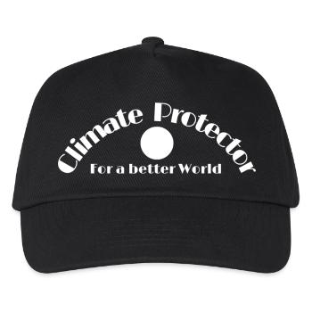Climate Protector -Klimaschutz Statement - Kinder Basecap - Schwarz - Vorne