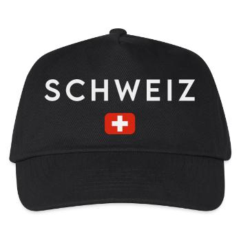 Flagge der Schweiz, Schweizer Stolz - Kinder Basecap - Schwarz - Vorne