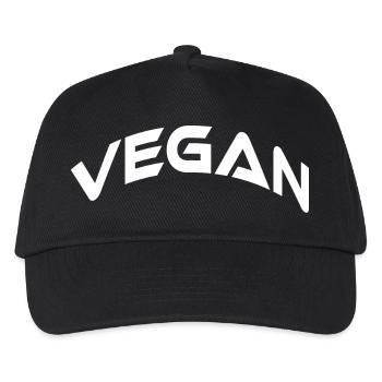 Vegan - Kinder Basecap - Schwarz - Vorne
