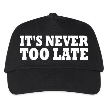 Its never too late - Kinder Basecap - Schwarz - Vorne