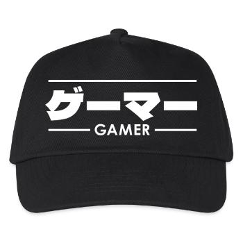 Gamer im japanischen Stil - Kinder Basecap - Schwarz - Vorne