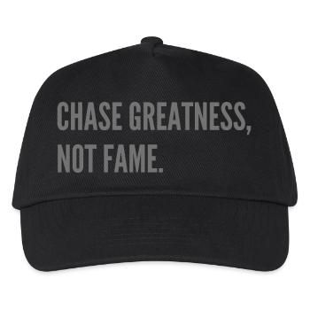 Chase Greatness, not Fame. - Kids’ Baseball Cap - black - Front