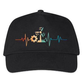 Heartbeat Retro Engineer Energy erneuert - Kinder Basecap - Schwarz - Vorne