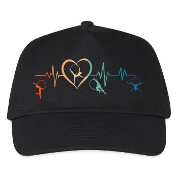 Retro Heartbeat Aerial Hoop - Gift - Kids’ Baseball Cap - black - Front