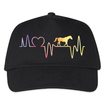 Équitation à cheval Heartbeat - Casquette de baseball Enfant - noir - Devant