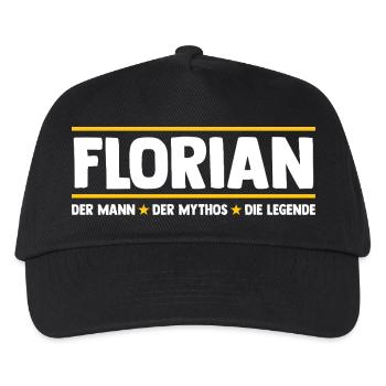 Florian - Kinder Basecap - Schwarz - Vorne