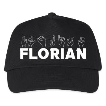 Sign language Florian - Kids’ Baseball Cap - black - Front