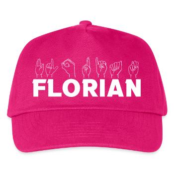 Sign language Florian - Kids’ Baseball Cap - fuchsia - Front