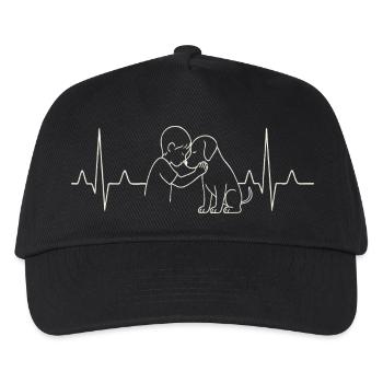 Child & Dog - inseparable friends of the heart - Kids’ Baseball Cap - black - Front