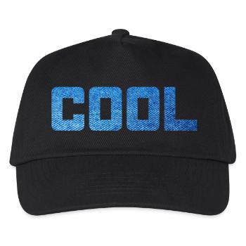 Cool Jeans Muster Party stylish Statement Vibes - Kinder Basecap - Schwarz - Vorne