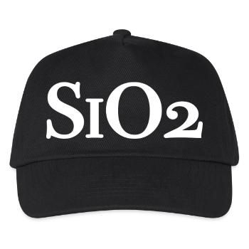 SiO2 - Quarz Chemische Formel Silizium-Dioxid - Kinder Basecap - Schwarz - Vorne