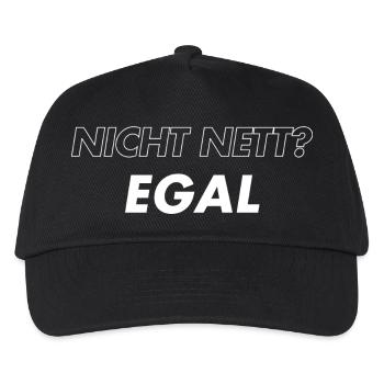 Nicht Nett. Egal - Kinder Basecap - Schwarz - Vorne