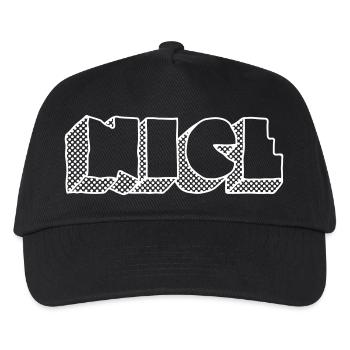 NICE Gepunktet – Club & Electro Party Design - Kinder Basecap - Schwarz - Vorne