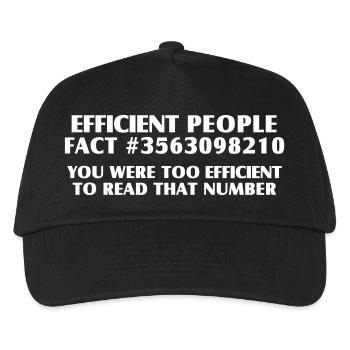 Effizient Nerd Shirt – Lustige Computer Fakten - Kinder Basecap - Schwarz - Vorne