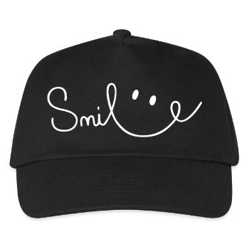 Smile Sourire Script Brush - Kinder Basecap - Schwarz - Vorne