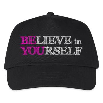 Believe In Yourself - Pink Scribble White - Kids’ Baseball Cap - black - Front