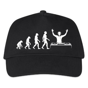 Evolution zum DJ mit Turntable - Kinder Basecap - Schwarz - Vorne