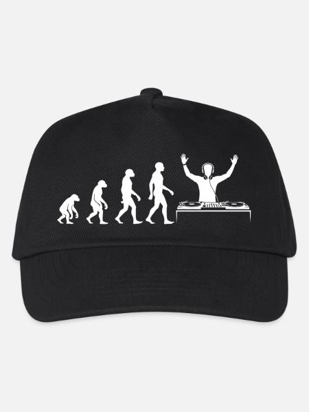 Evolution zum DJ mit Turntable - Kinder Basecap - Schwarz