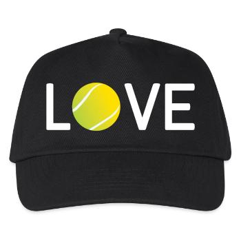 Tennis-Liebhaber - Kinder Basecap - Schwarz - Vorne