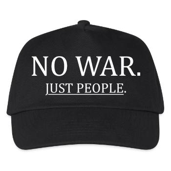 No War Just People Minimalist Peace Statement - Kids’ Baseball Cap - black - Front