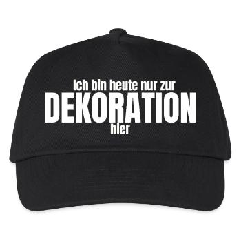 Ich bin heute nur zur Dekoration hier  - Kinder Basecap - Schwarz - Vorne