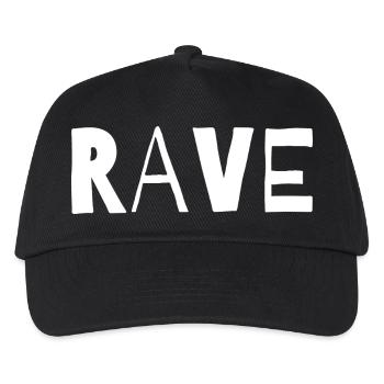 Rave typografisches Musikdesign - Kinder Basecap - Schwarz - Vorne
