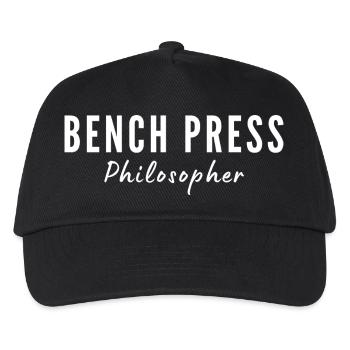 Bench Press Philosopher Gym Fitness Humor - Kids’ Baseball Cap - black - Front