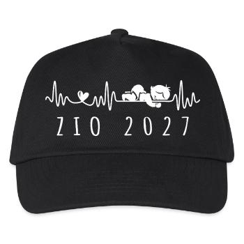 Zio 2027 Battito Cardiaco Annuncio Gravidanza - Kids’ Baseball Cap - black - Front