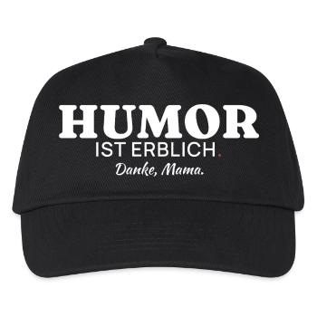 Humor ist erblich – Danke, Mama - Kinder Basecap - Schwarz - Vorne
