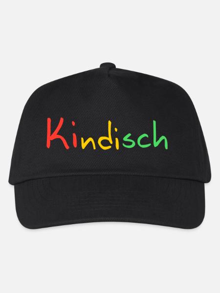 Kindisch, farbenfrohes Design - Kinder Basecap - Schwarz