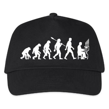 Evolution - Organist - Orgel - Orgelpfeifen - Kinder Basecap - Schwarz - Vorne