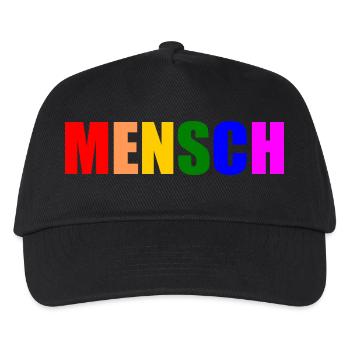 Mensch - Kinder Basecap - Schwarz - Vorne