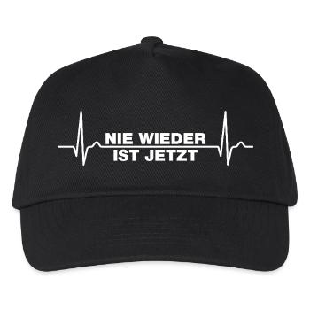 Nie wieder ist jetzt Gegen Rechts gegen Hetze EKG - Kinder Basecap - Schwarz - Vorne