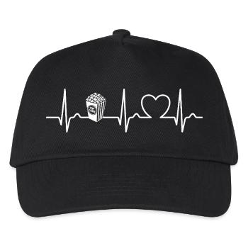 Popcorn ECG Curve - Heart Curve - Pulse - Food - Kids’ Baseball Cap - black - Front