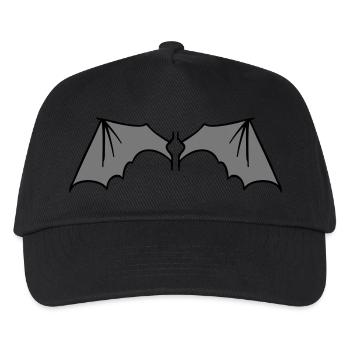 batwings_grey - Kids’ Baseball Cap - black - Front