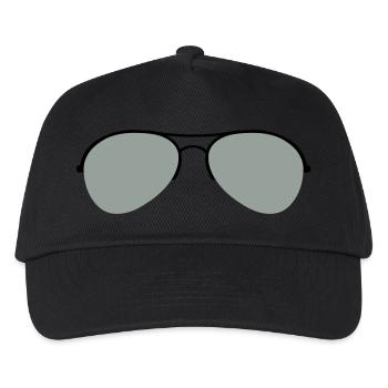 Die Flieger Brille - Kinder Basecap - Schwarz - Vorne