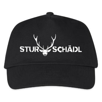 Sturschädl Dickkopf Dialekt Mundart Österreich - Kinder Basecap - Schwarz - Vorne