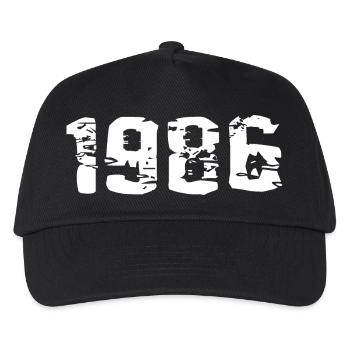 Geburtsjahr 1986 - Kinder Basecap - Schwarz - Vorne