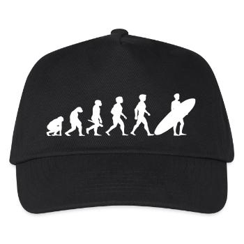 Evolution Surfing Surfer Surfboard Wellenreiten - Kinder Basecap - Schwarz - Vorne