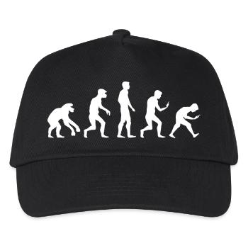 Logo drôle de dépendance au téléphone portable de smartphone d’évolution - Casquette de baseball Enfant - noir - Devant